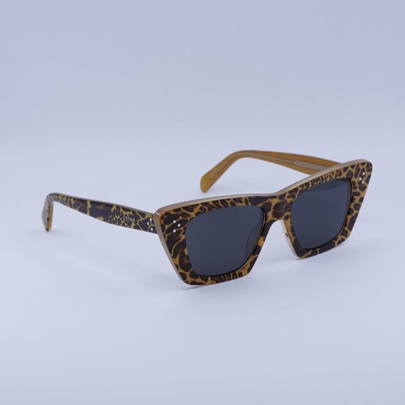 🕶️ New Celine CL40187I 99A Sunglasses - Cheetah Frame, Smoke Lenses - Picture 1 of 12